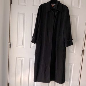 Apropos full length (51”) Trench Coat 100% Polyester Black Size L